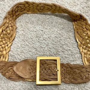 Women’s CACHE Wide Woven Genuine Leather Belt